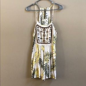 NWOT romper in palm leaf design and beadwork!